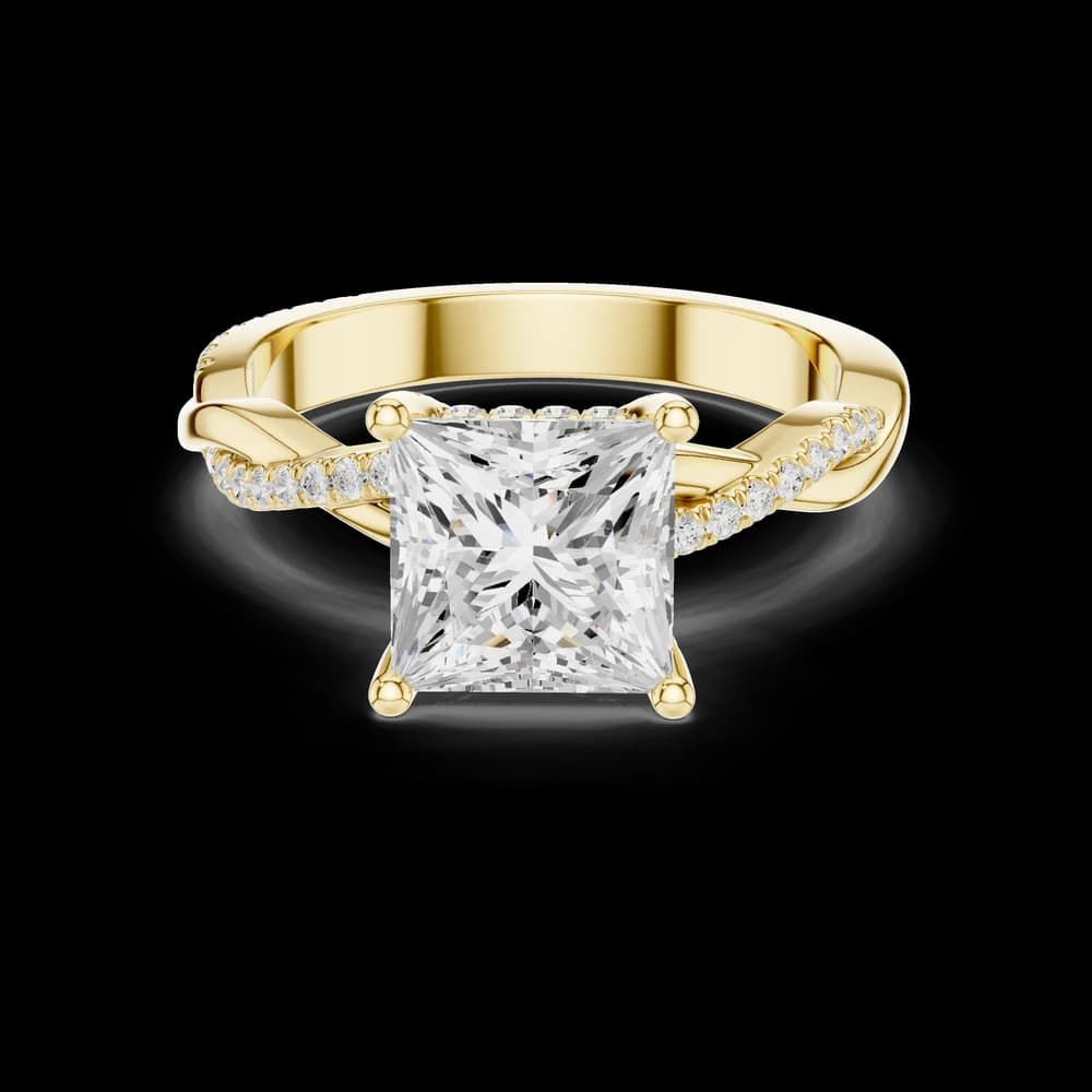 Twisted Pave Princess Lab Grown Diamond Ring - Image 3 Twisted Pave Princess Lab Grown Diamond Ring, view 3 of 6
