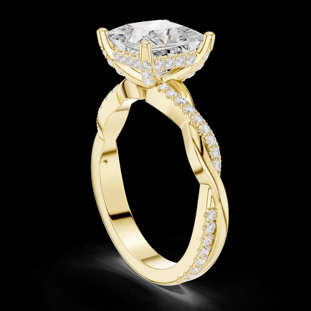 Twisted Pave Princess Lab Grown Diamond Ring - Image 4 Twisted Pave Princess Lab Grown Diamond Ring, view 4 of 6