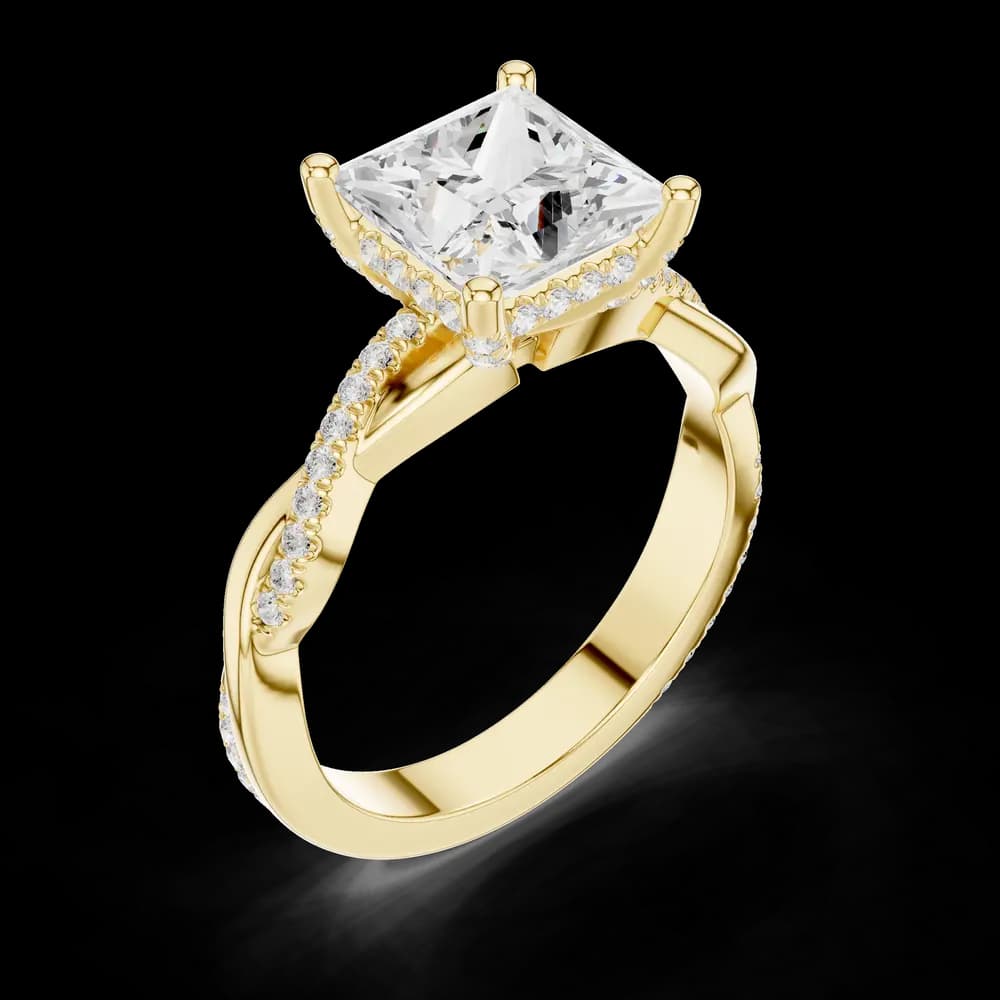 Twisted Pave Princess Lab Grown Diamond Ring - Image 5 Twisted Pave Princess Lab Grown Diamond Ring, view 5 of 6
