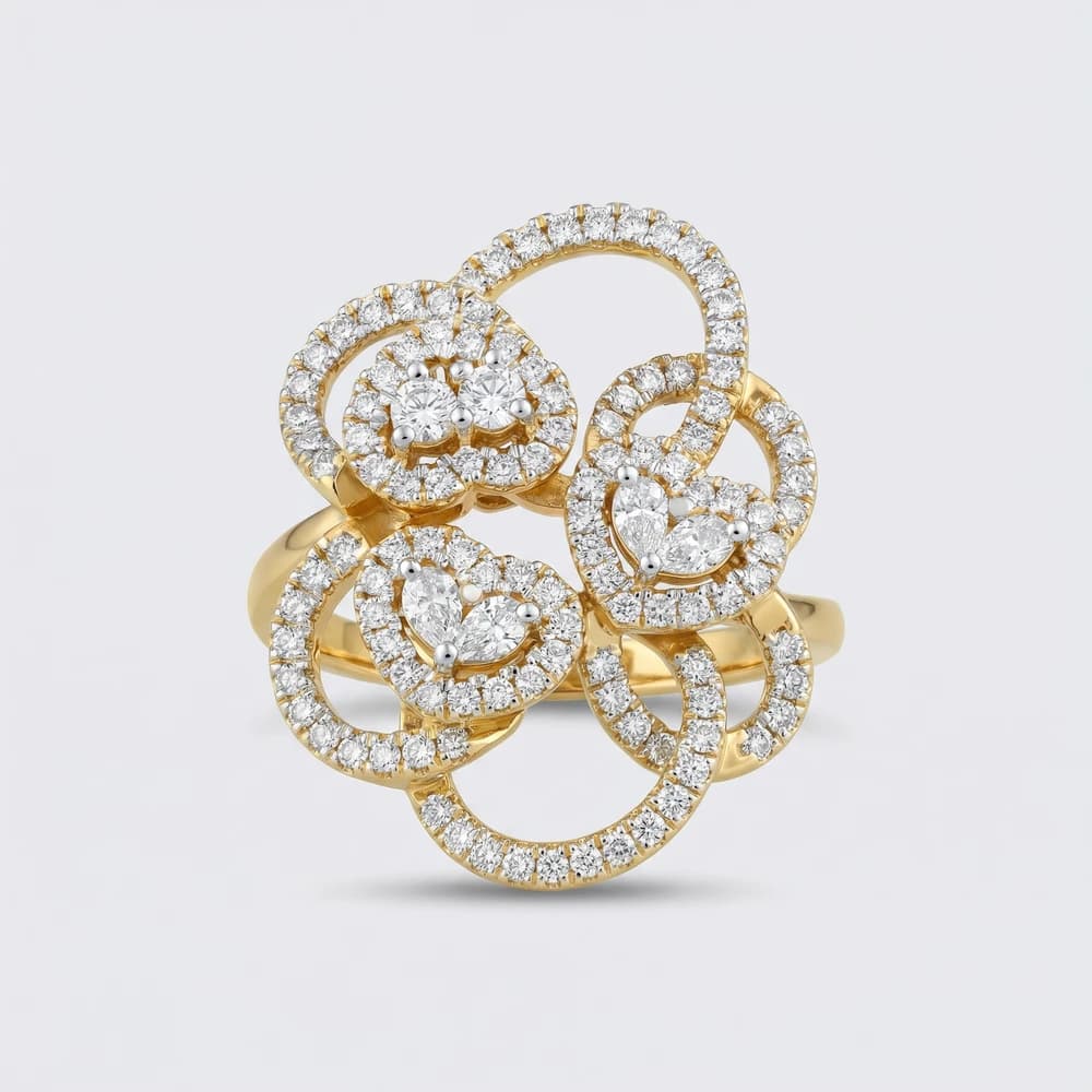 Abstract Loop Cluster Lab Grown Diamond Ring - Image 1 Abstract Loop Cluster Lab Grown Diamond Ring, view 1 of 4