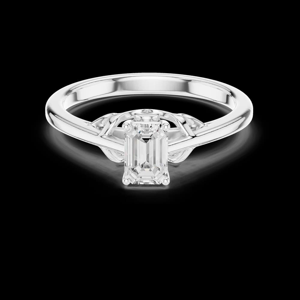Grace Glacial Solitaire Emerald Lab Grown Diamond Ring - Image 2 Grace Glacial Solitaire Emerald Lab Grown Diamond Ring, view 2 of 6