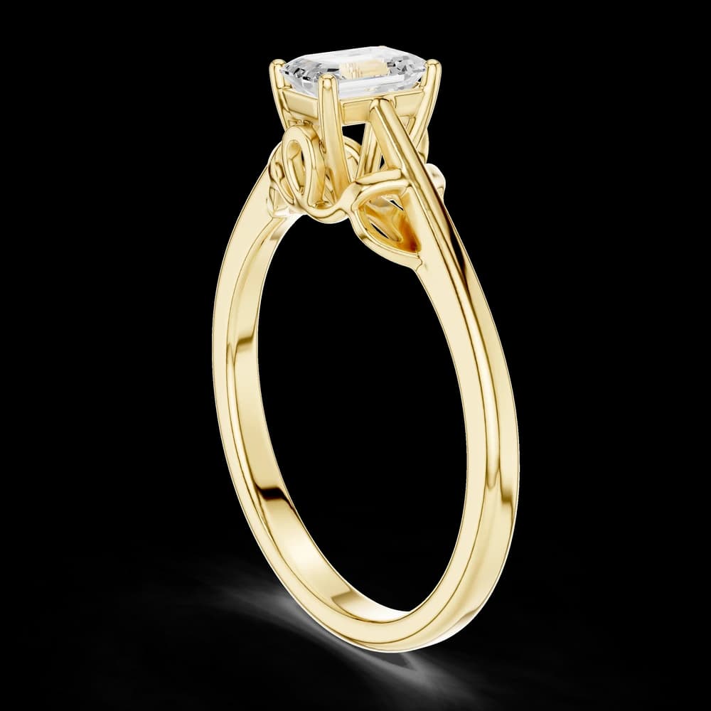 Grace Glacial Solitaire Emerald Lab Grown Diamond Ring - Image 4 Grace Glacial Solitaire Emerald Lab Grown Diamond Ring, view 4 of 6