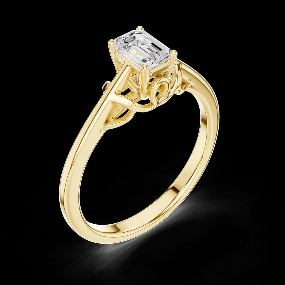 Grace Glacial Solitaire Emerald Lab Grown Diamond Ring - Image 5 Grace Glacial Solitaire Emerald Lab Grown Diamond Ring, view 5 of 6