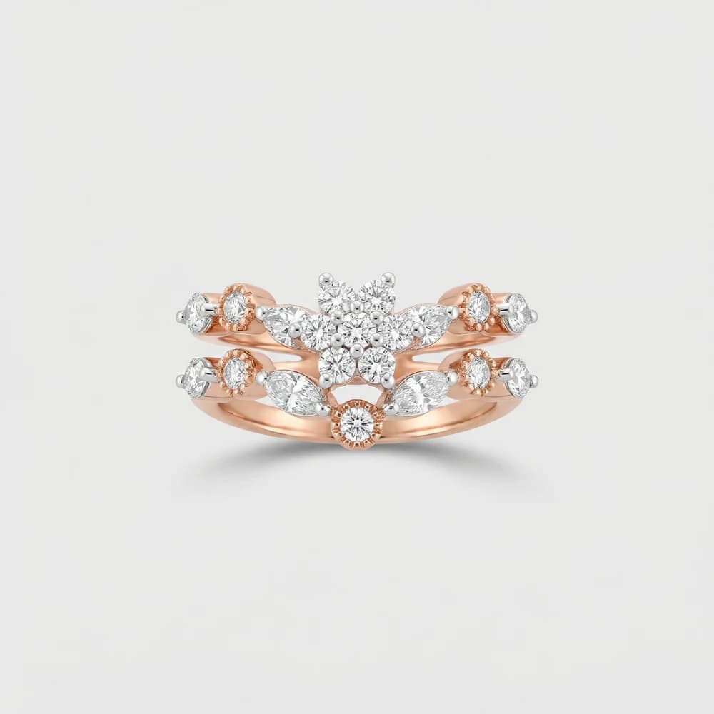 Crown Style Open Band Lab Grown Diamond Ring - Image 1 Crown Style Open Band Lab Grown Diamond Ring, view 1 of 2