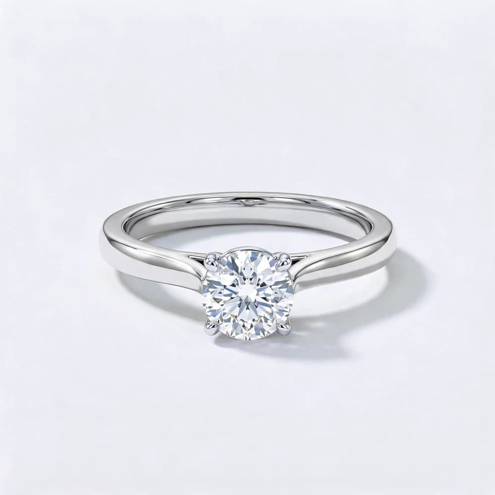 Minimal Round Solitaire Lab Grown Diamond Ring - Image 6 Minimal Round Solitaire Lab Grown Diamond Ring, view 6 of 6
