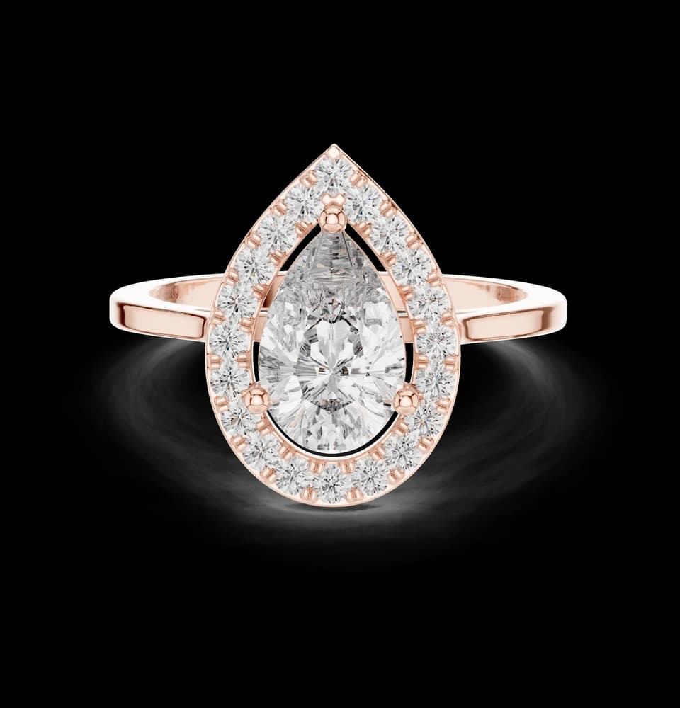Graceful Pear Diamond Solitaire Lab Grown Diamond Ring - Image 1 Graceful Pear Diamond Solitaire Lab Grown Diamond Ring, view 1 of 6