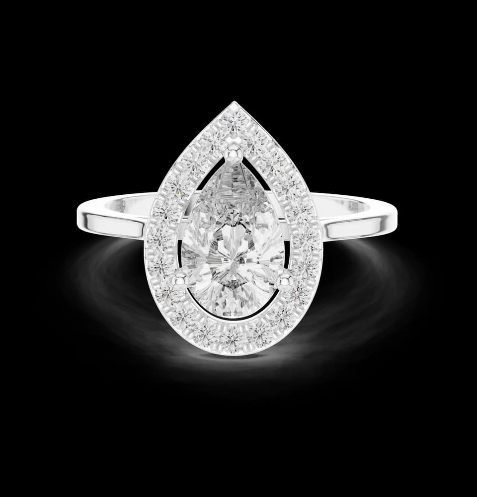 Graceful Pear Diamond Solitaire Lab Grown Diamond Ring - Image 2 Graceful Pear Diamond Solitaire Lab Grown Diamond Ring, view 2 of 6