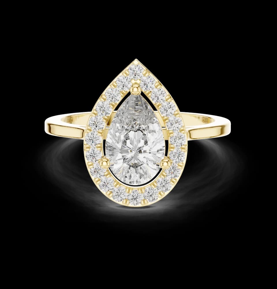 Graceful Pear Diamond Solitaire Lab Grown Diamond Ring - Image 3 Graceful Pear Diamond Solitaire Lab Grown Diamond Ring, view 3 of 6