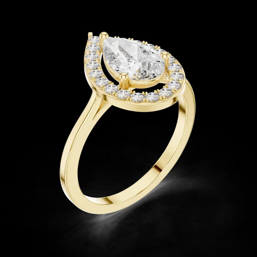 Graceful Pear Diamond Solitaire Lab Grown Diamond Ring - Image 5 Graceful Pear Diamond Solitaire Lab Grown Diamond Ring, view 5 of 6