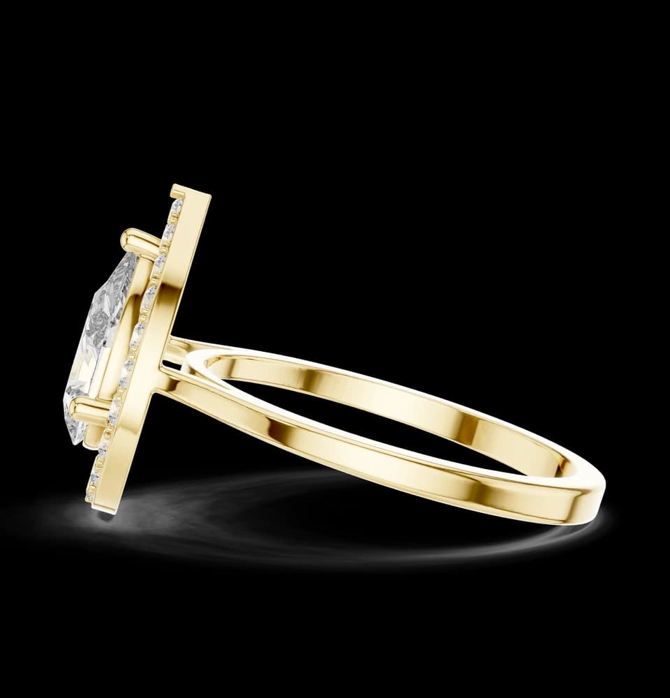 Graceful Pear Diamond Solitaire Lab Grown Diamond Ring - Image 6 Graceful Pear Diamond Solitaire Lab Grown Diamond Ring, view 6 of 6