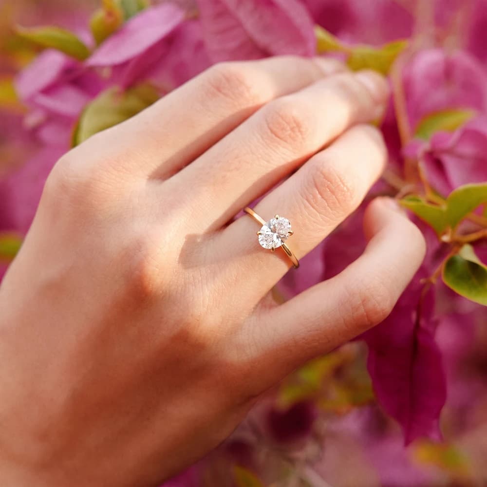 Graceful Oval Petal Lab Grown Diamond Ring - Image 2 Graceful Oval Petal Lab Grown Diamond Ring, view 2 of 4