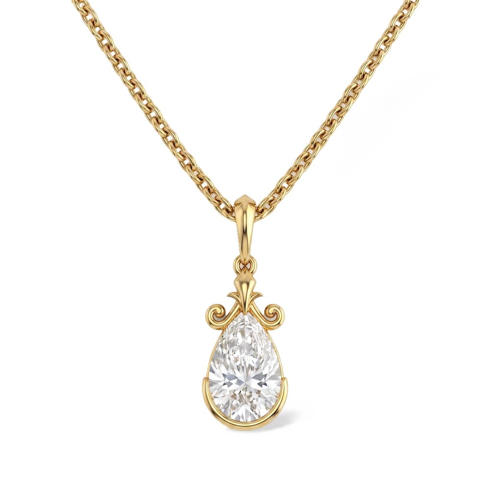 Graceful Pear Shaped Lab Grown Diamond Pendant - Image 1 Graceful Pear Shaped Lab Grown Diamond Pendant, view 1 of 3