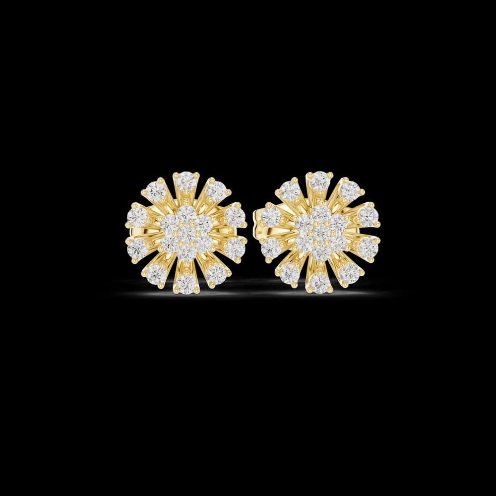Grand Halo lab grown diamond earring design - Image 3 Grand Halo lab grown diamond earring design, view 3 of 6