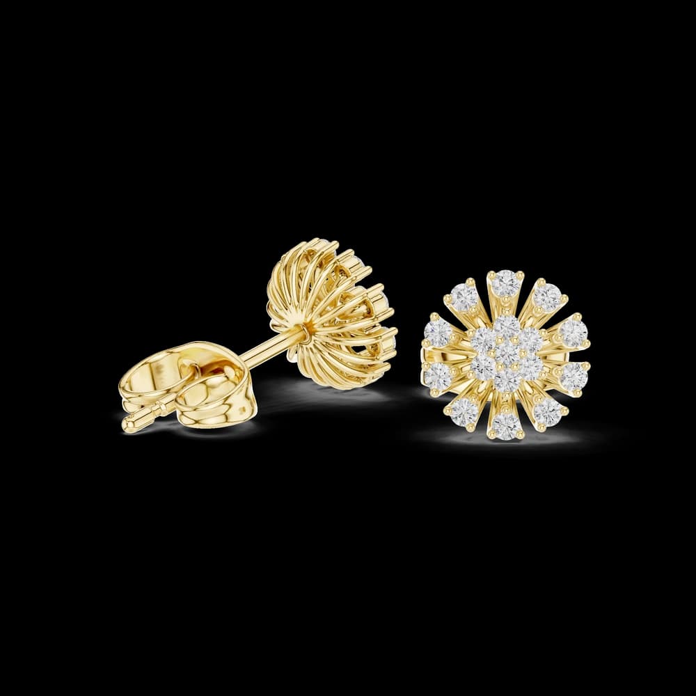 Grand Halo lab grown diamond earring design - Image 4 Grand Halo lab grown diamond earring design, view 4 of 6