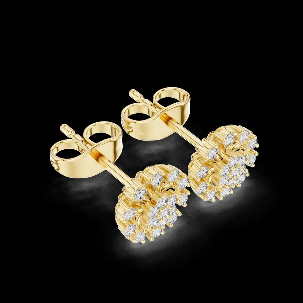 Grand Halo lab grown diamond earring design - Image 5 Grand Halo lab grown diamond earring design, view 5 of 6