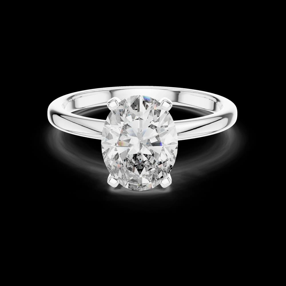 Classic Four-Prong Oval Cut Solitaire Lab Grown Diamond Ring - Image 2 Classic Four-Prong Oval Cut Solitaire Lab Grown Diamond Ring, view 2 of 5