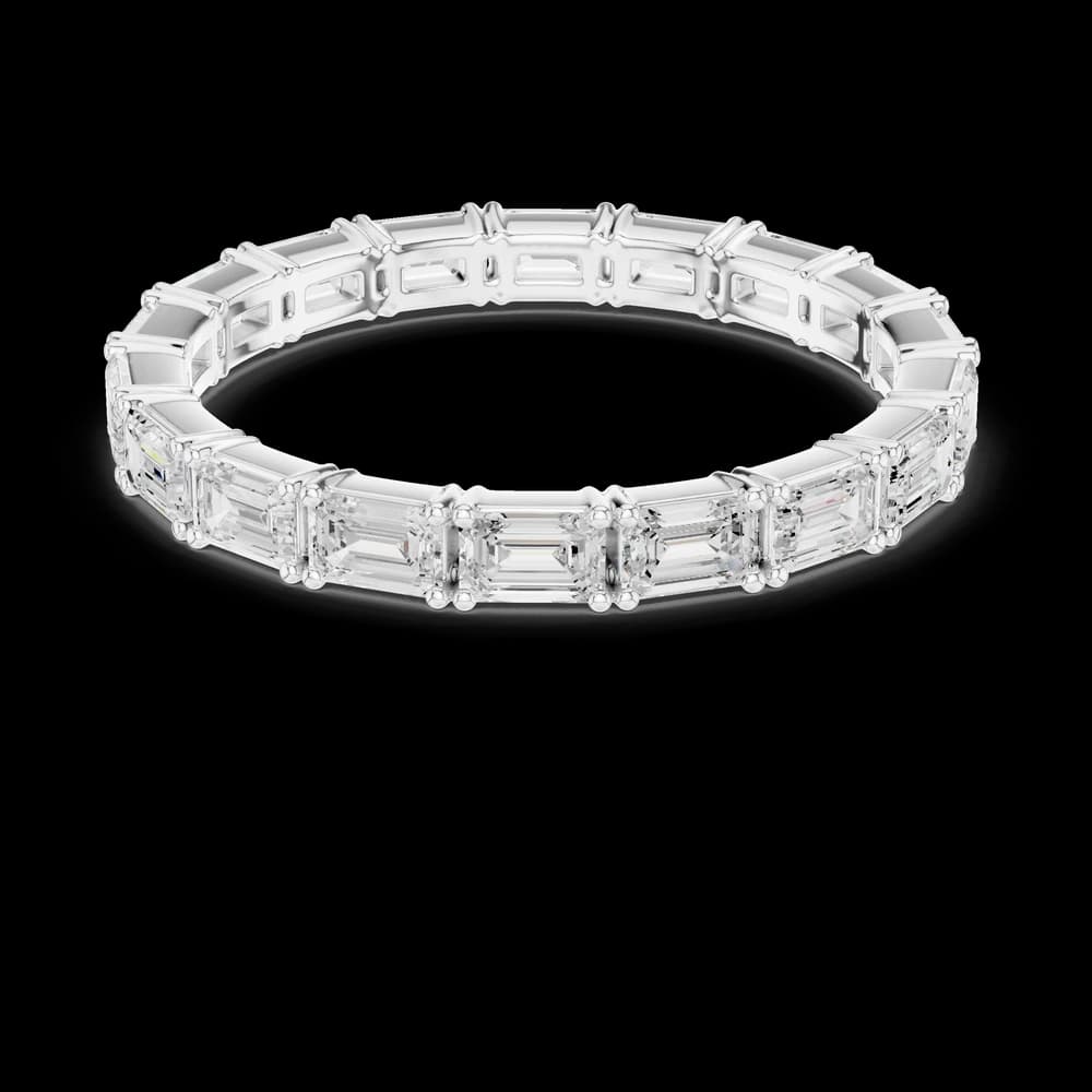 East West Emerald Cut Full Eternity Band - Image 2 East West Emerald Cut Full Eternity Band, view 2 of 6