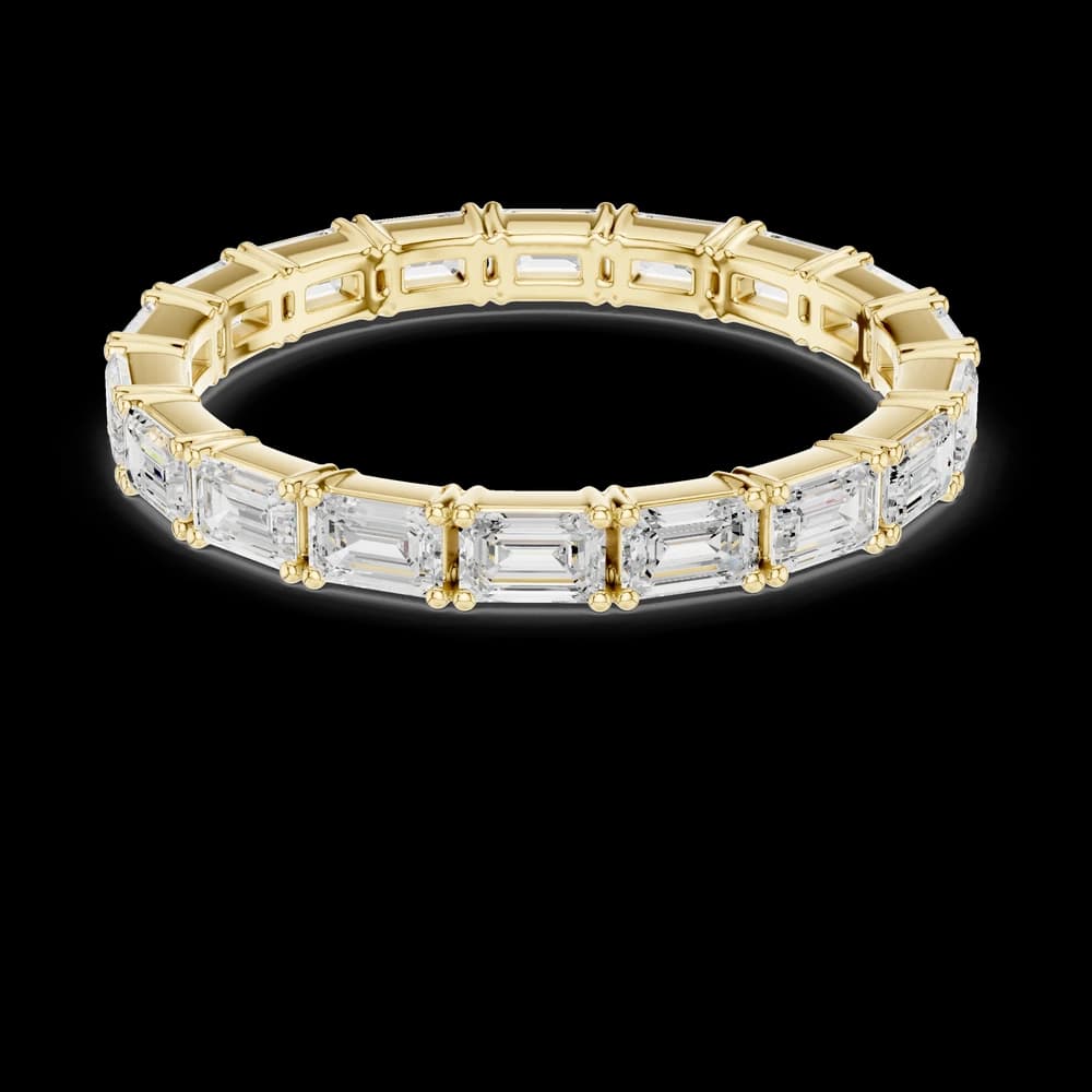 East West Emerald Cut Full Eternity Band - Image 3 East West Emerald Cut Full Eternity Band, view 3 of 6