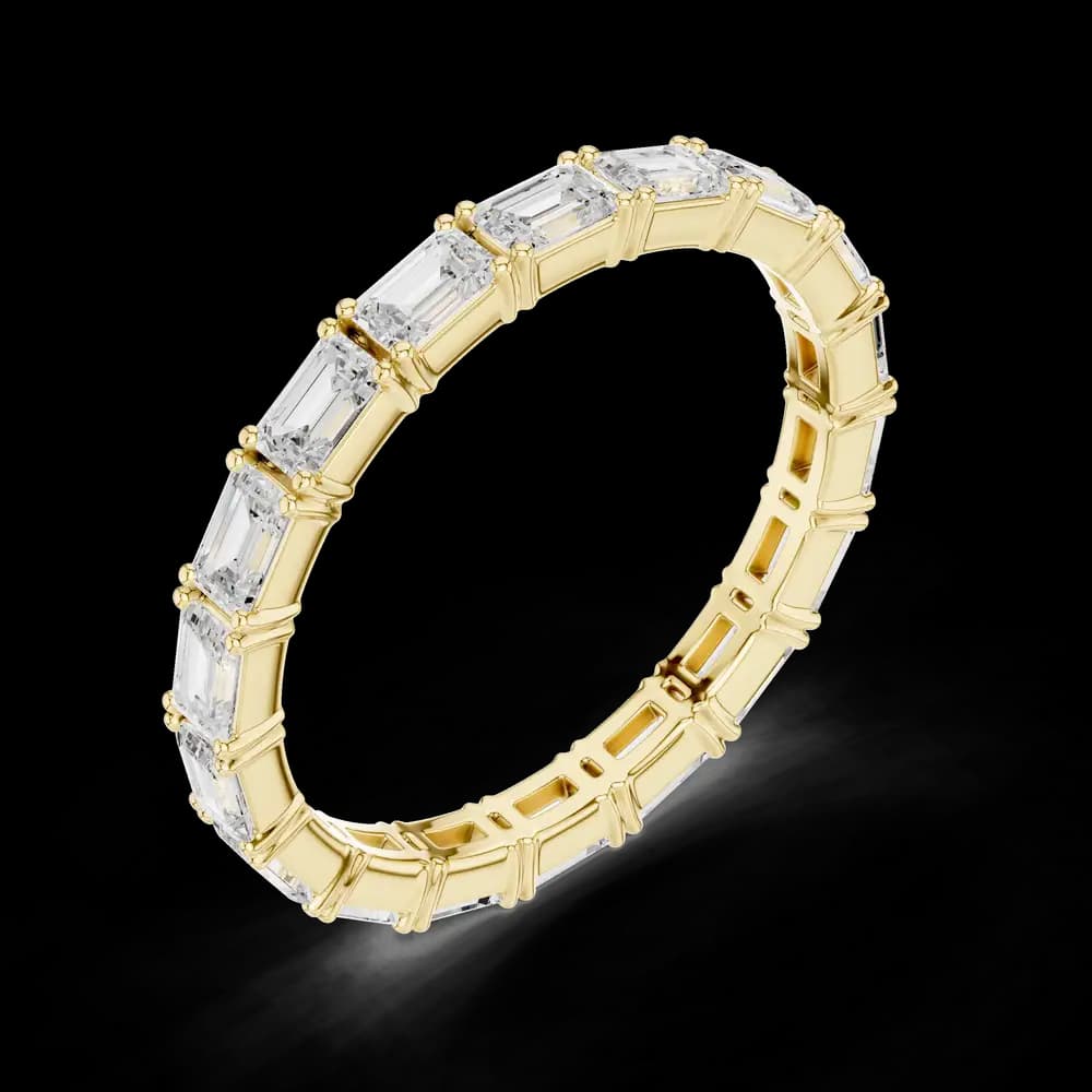 East West Emerald Cut Full Eternity Band - Image 5 East West Emerald Cut Full Eternity Band, view 5 of 6