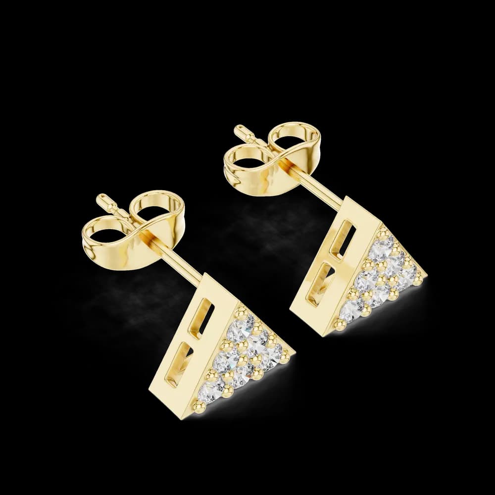 Green Leaf lab grown diamond earring design - Image 4 Green Leaf lab grown diamond earring design, view 4 of 5
