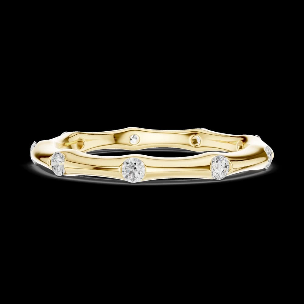 Flush-Set Wave Diamond Stacking Band - Image 6 Flush-Set Wave Diamond Stacking Band, view 6 of 6