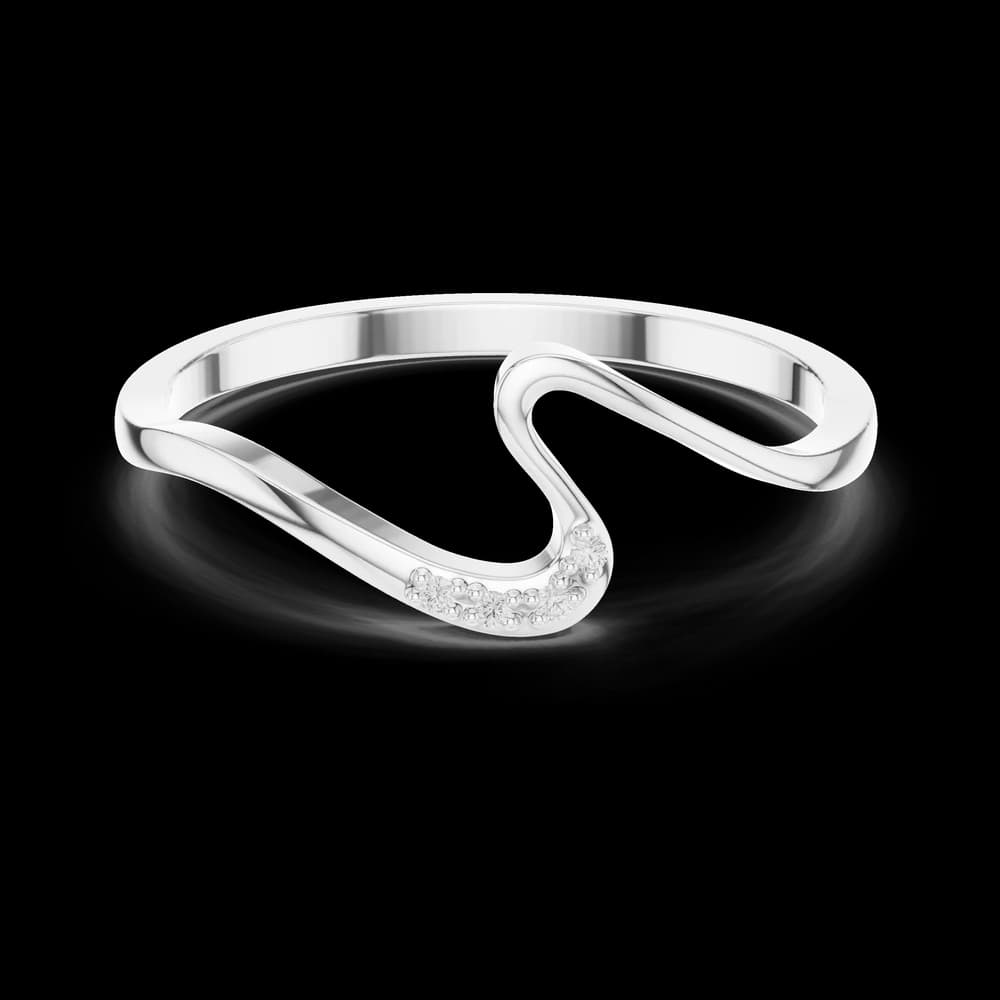 Fluid Wave Accent Lab Grown Diamond Ring - Image 2 Fluid Wave Accent Lab Grown Diamond Ring, view 2 of 6