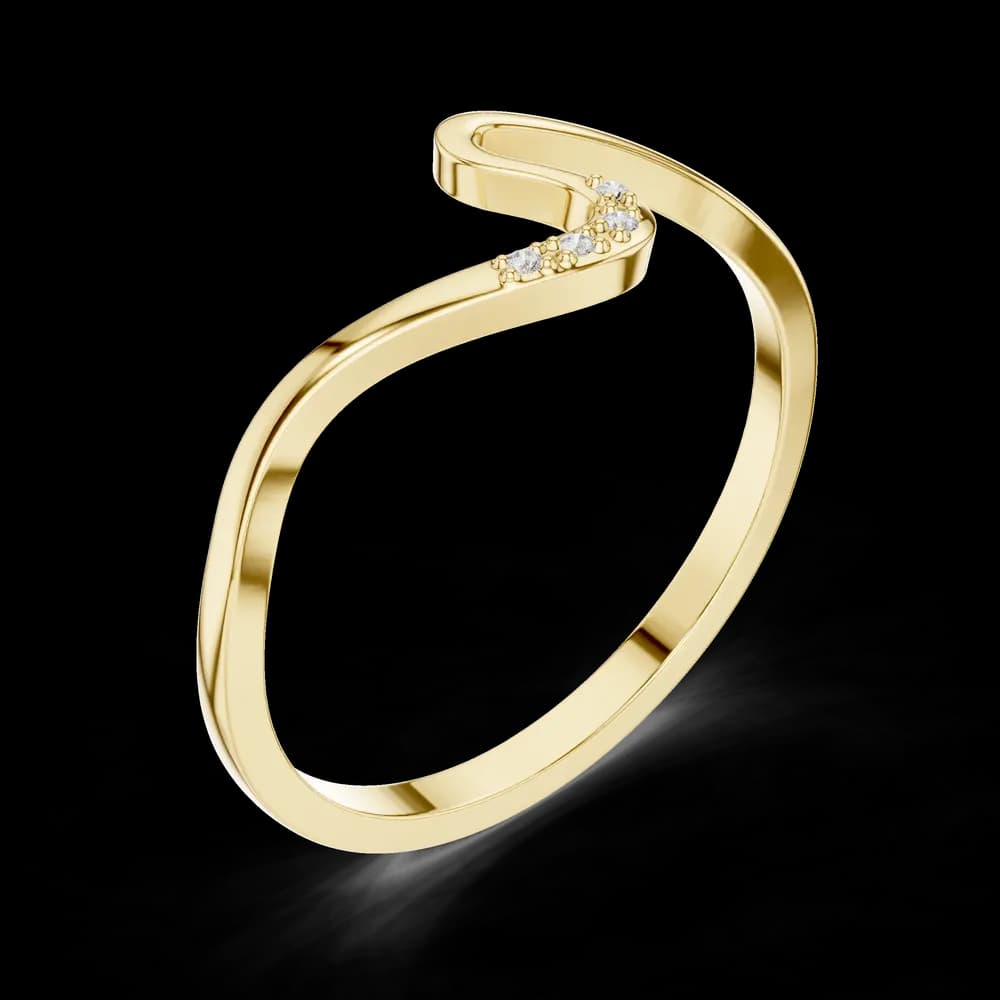 Fluid Wave Accent Lab Grown Diamond Ring - Image 5 Fluid Wave Accent Lab Grown Diamond Ring, view 5 of 6