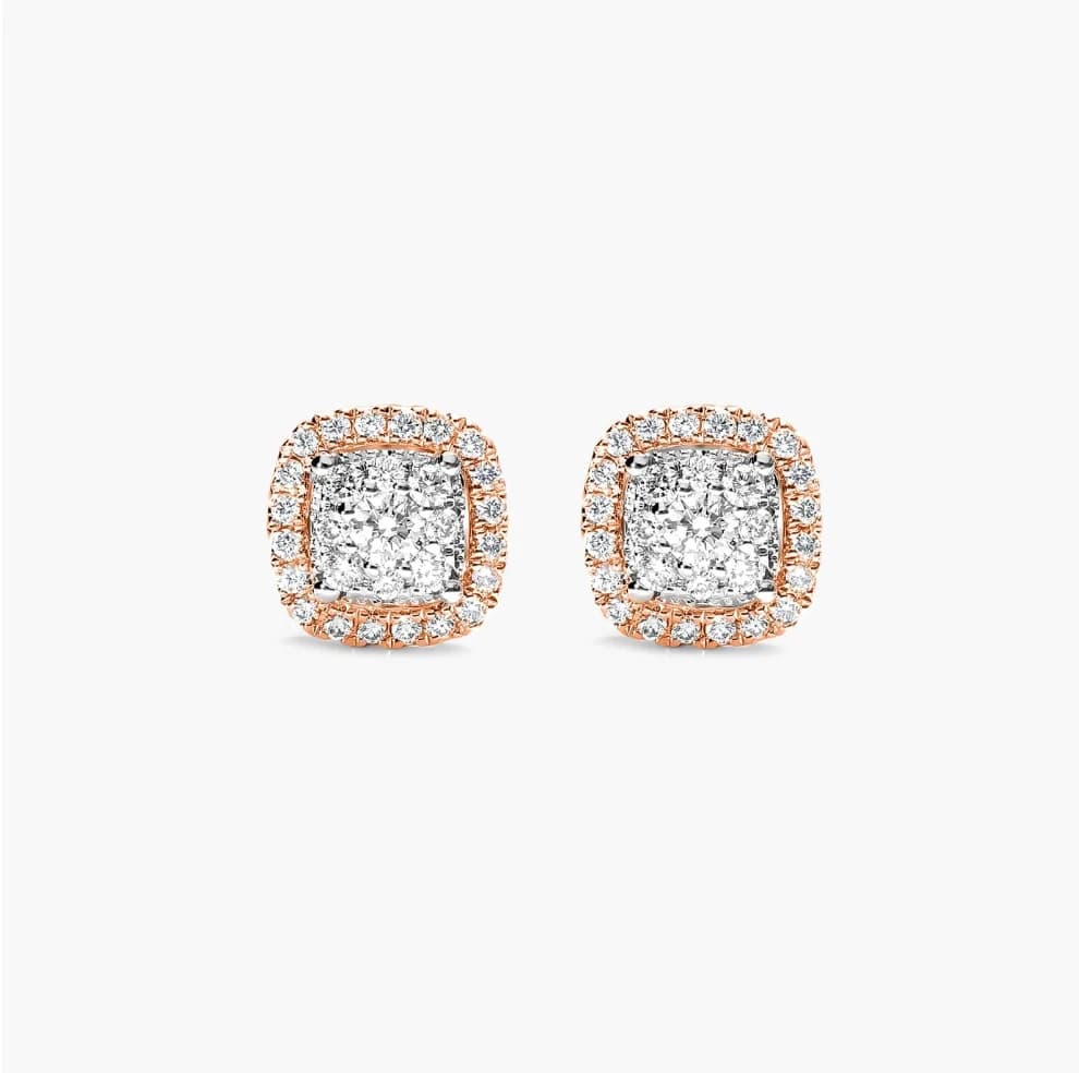 Halo Cushion Cluster Lab Grown Diamond Studs - Image 4 Halo Cushion Cluster Lab Grown Diamond Studs, view 4 of 4