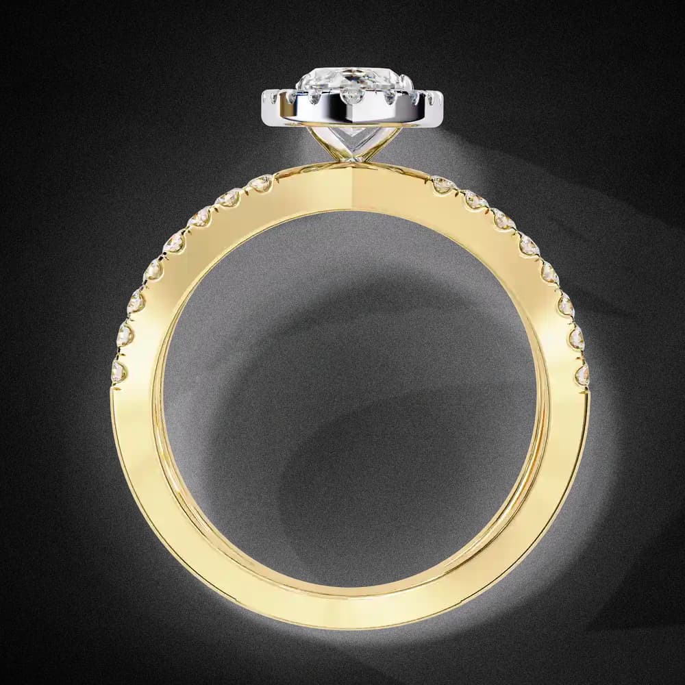 Halo Split Shank Lab Grown Diamond Engagement Ring - Image 6 Halo Split Shank Lab Grown Diamond Engagement Ring, view 6 of 6