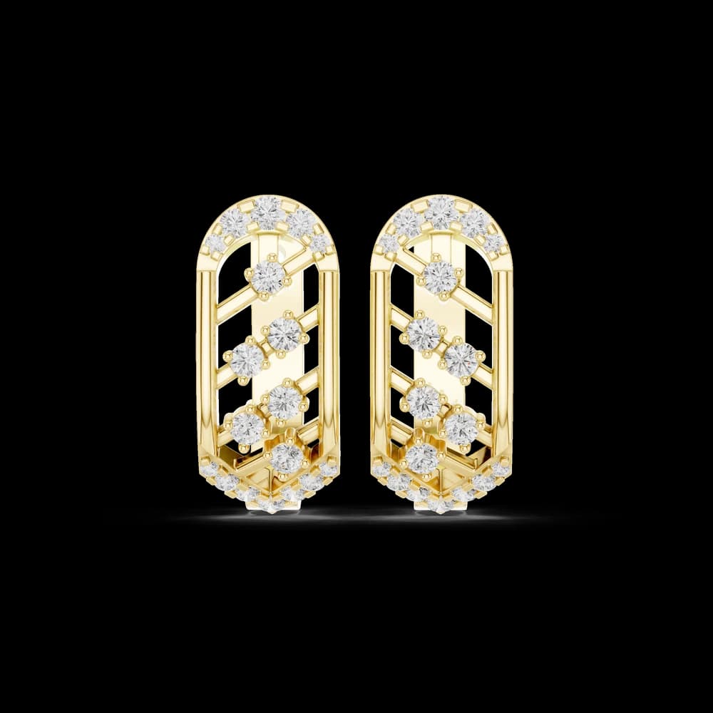 Hand Made lab grown diamond earring design - Image 3 Hand Made lab grown diamond earring design, view 3 of 6