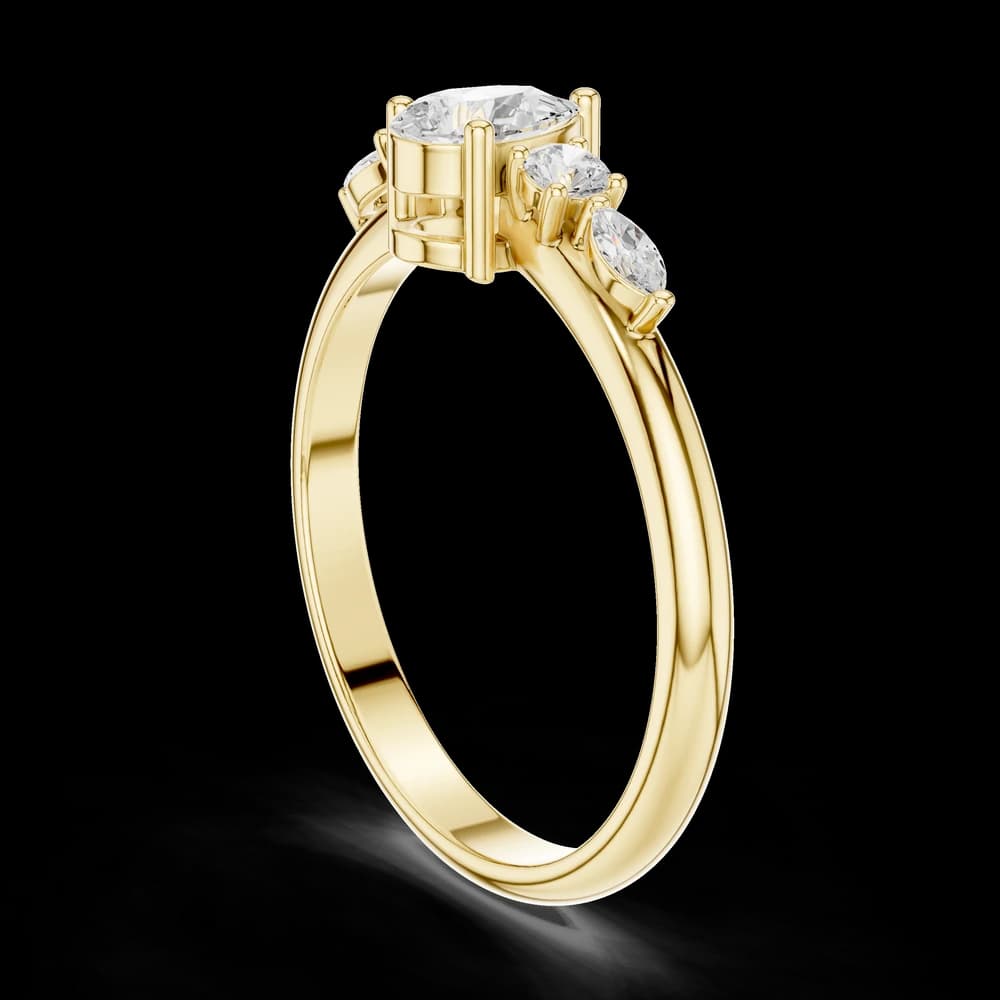 Graduated Pear Lab Grown Diamond Ring - Image 4 Graduated Pear Lab Grown Diamond Ring, view 4 of 6