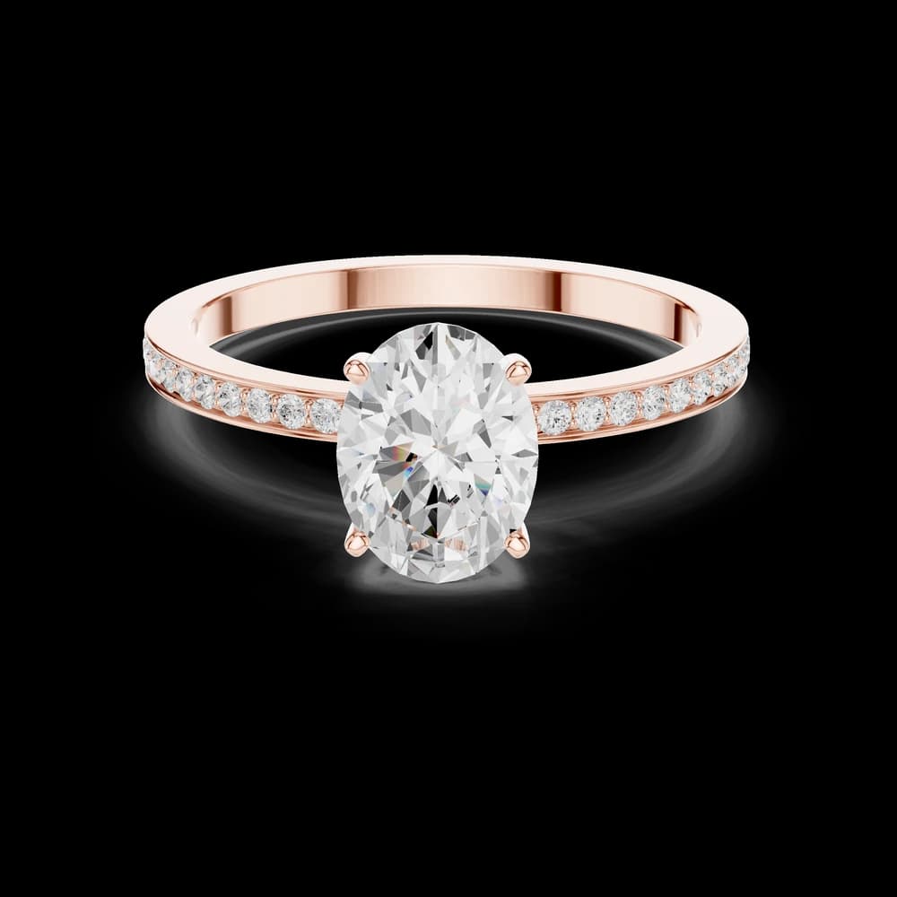 Timeless Oval Pavé Band Lab Grown Ring - Image 1 Timeless Oval Pavé Band Lab Grown Ring, view 1 of 6