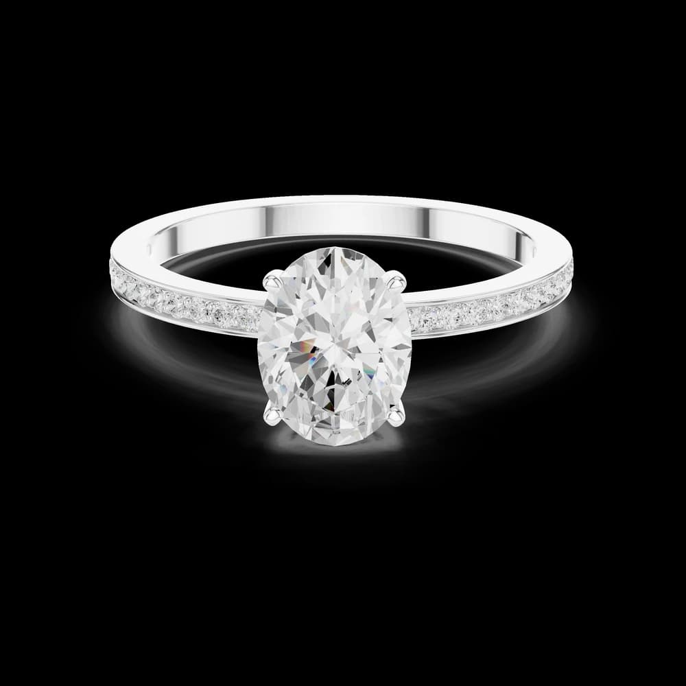 Timeless Oval Pavé Band Lab Grown Ring - Image 2 Timeless Oval Pavé Band Lab Grown Ring, view 2 of 6