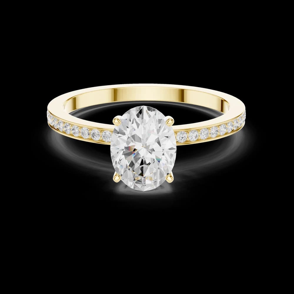 Timeless Oval Pavé Band Lab Grown Ring - Image 3 Timeless Oval Pavé Band Lab Grown Ring, view 3 of 6