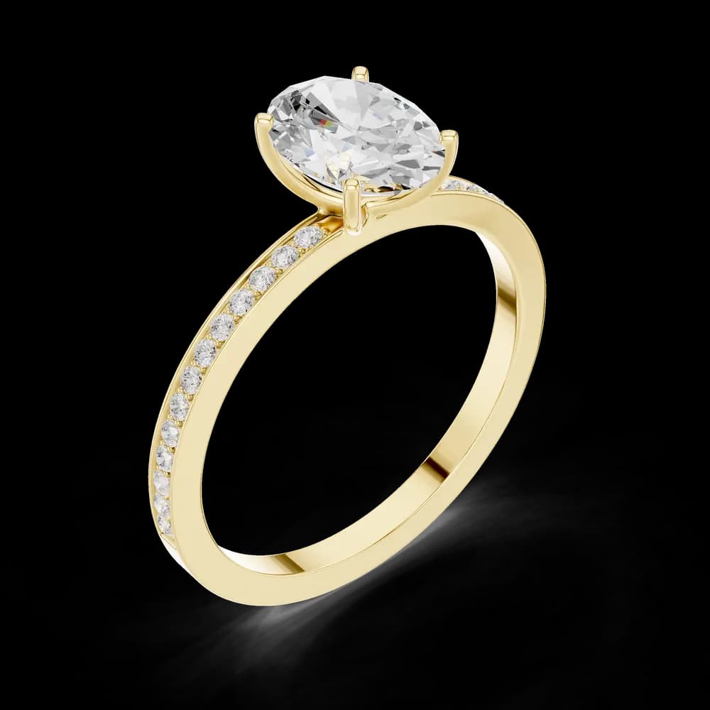 Timeless Oval Pavé Band Lab Grown Ring - Image 5 Timeless Oval Pavé Band Lab Grown Ring, view 5 of 6