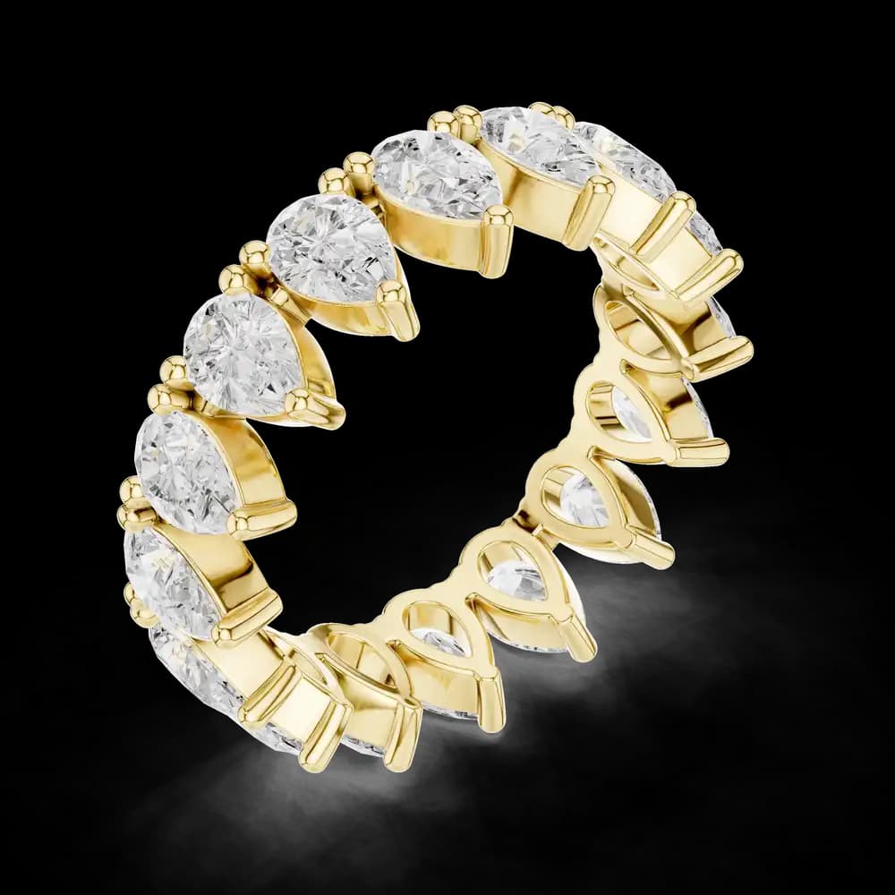 Vertical Pear Full Eternity Lab Grown Diamond Band - Image 5 Vertical Pear Full Eternity Lab Grown Diamond Band, view 5 of 6