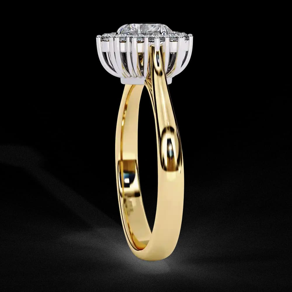 Sparkling Heart Cut Lab Grown Diamond Halo Ring - Image 5 Sparkling Heart Cut Lab Grown Diamond Halo Ring, view 5 of 6