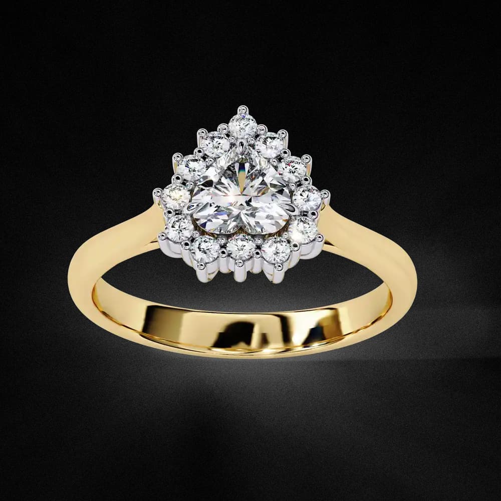 Sparkling Heart Cut Lab Grown Diamond Halo Ring - Image 6 Sparkling Heart Cut Lab Grown Diamond Halo Ring, view 6 of 6