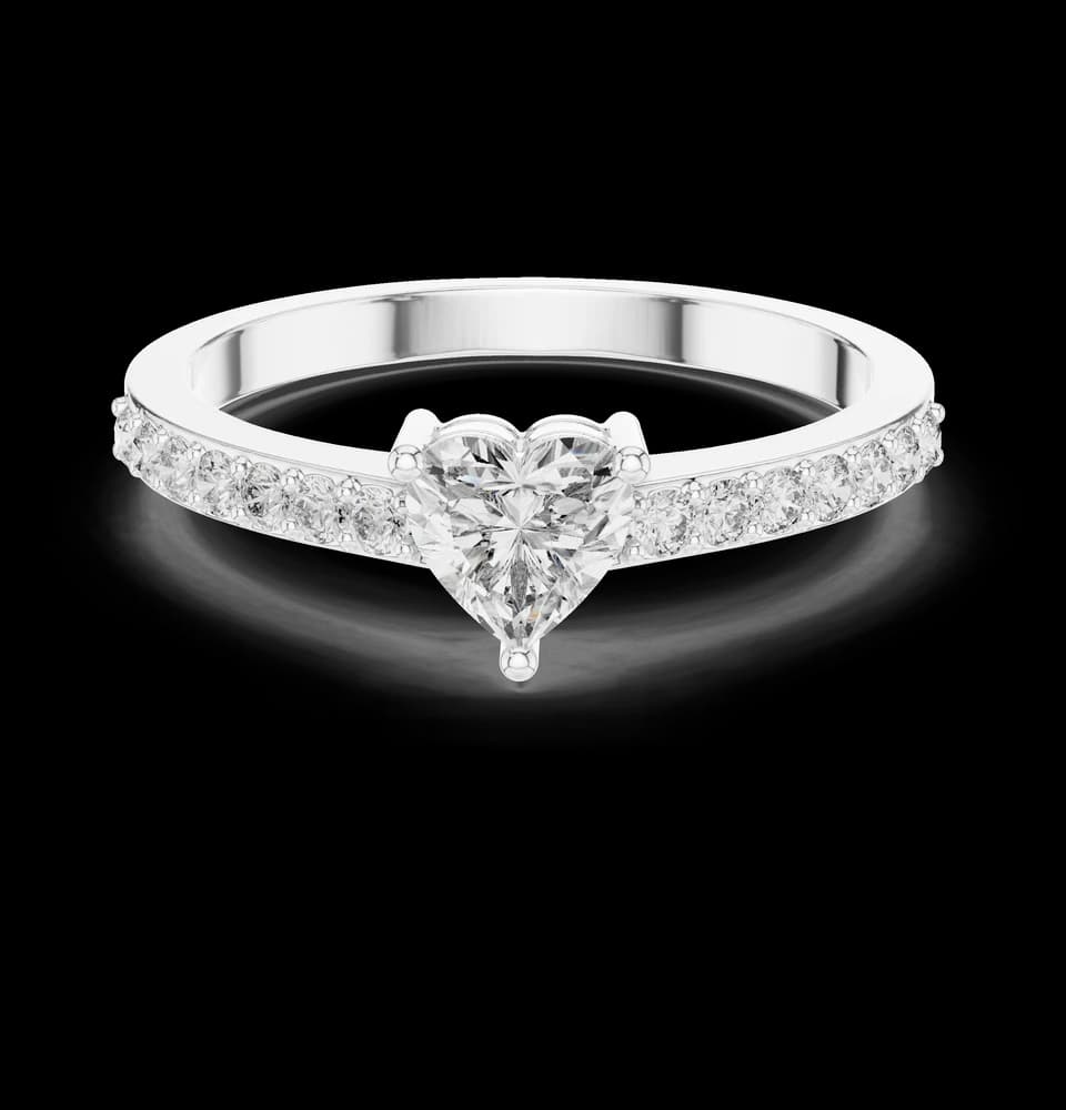 Heart-Pavé Band Lab Grown Diamond Ring - Image 2 Heart-Pavé Band Lab Grown Diamond Ring, view 2 of 6