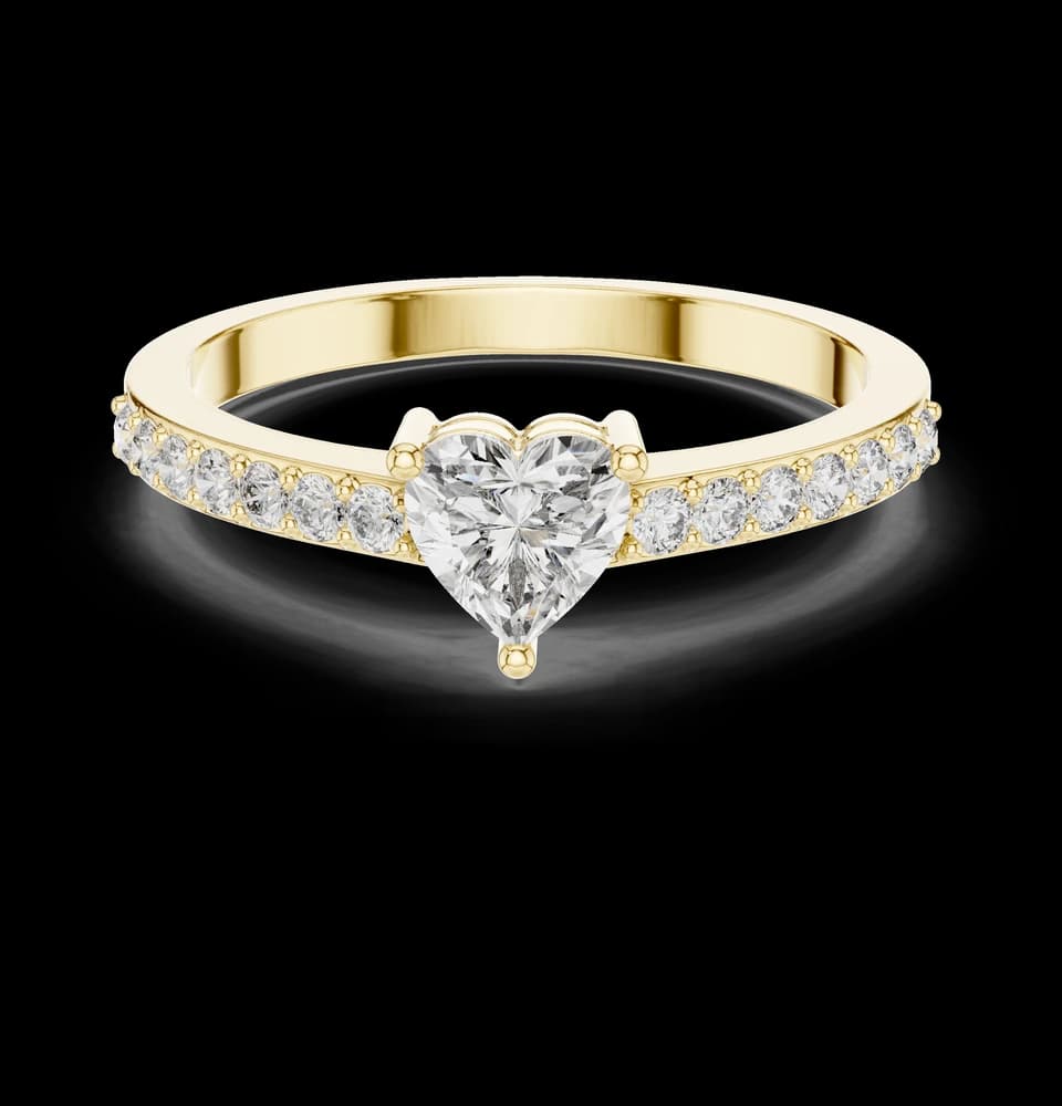 Heart-Pavé Band Lab Grown Diamond Ring - Image 3 Heart-Pavé Band Lab Grown Diamond Ring, view 3 of 6