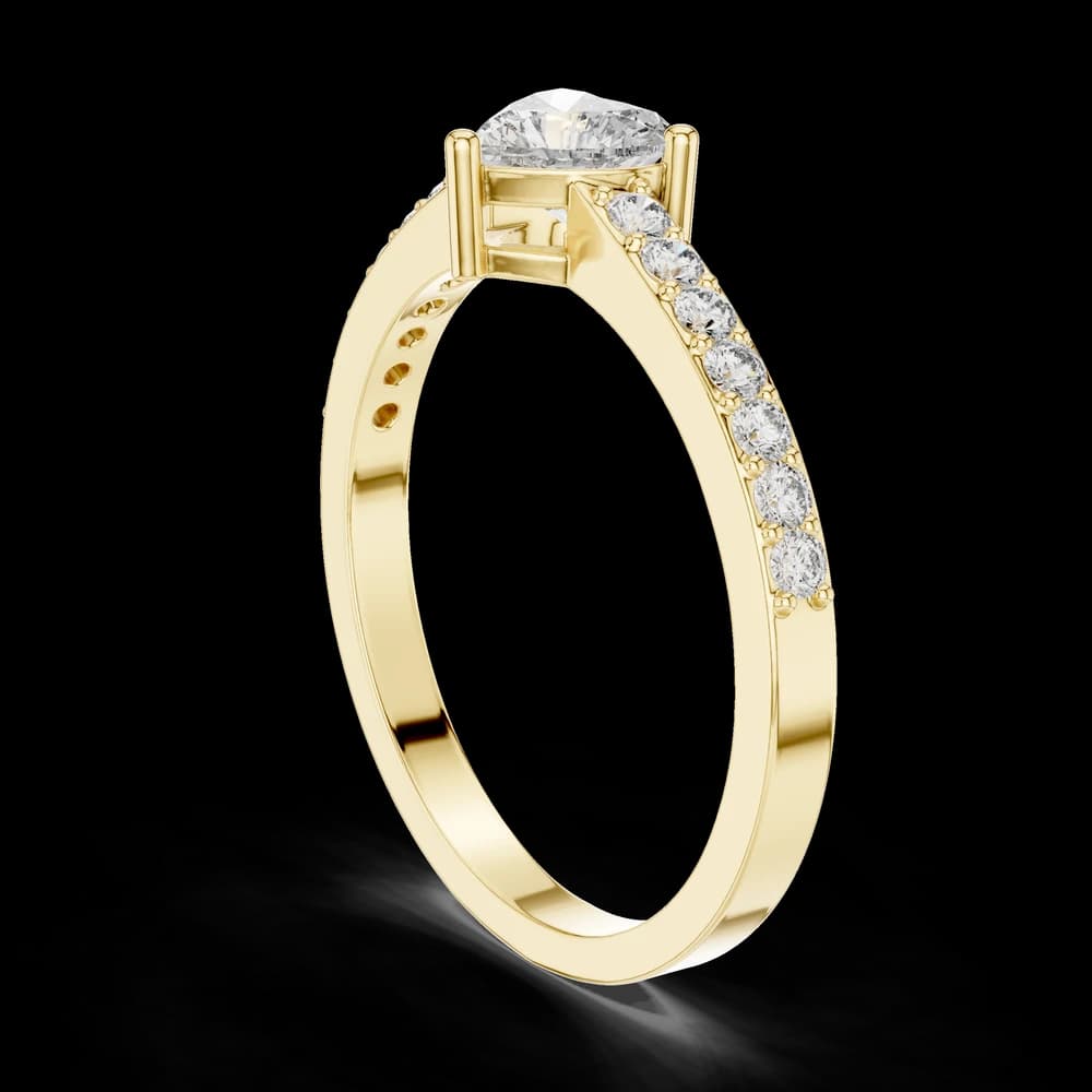 Heart-Pavé Band Lab Grown Diamond Ring - Image 4 Heart-Pavé Band Lab Grown Diamond Ring, view 4 of 6