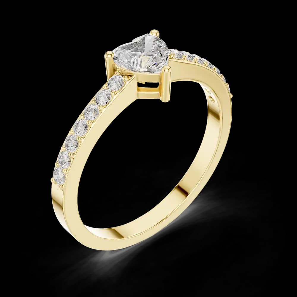 Heart-Pavé Band Lab Grown Diamond Ring - Image 5 Heart-Pavé Band Lab Grown Diamond Ring, view 5 of 6