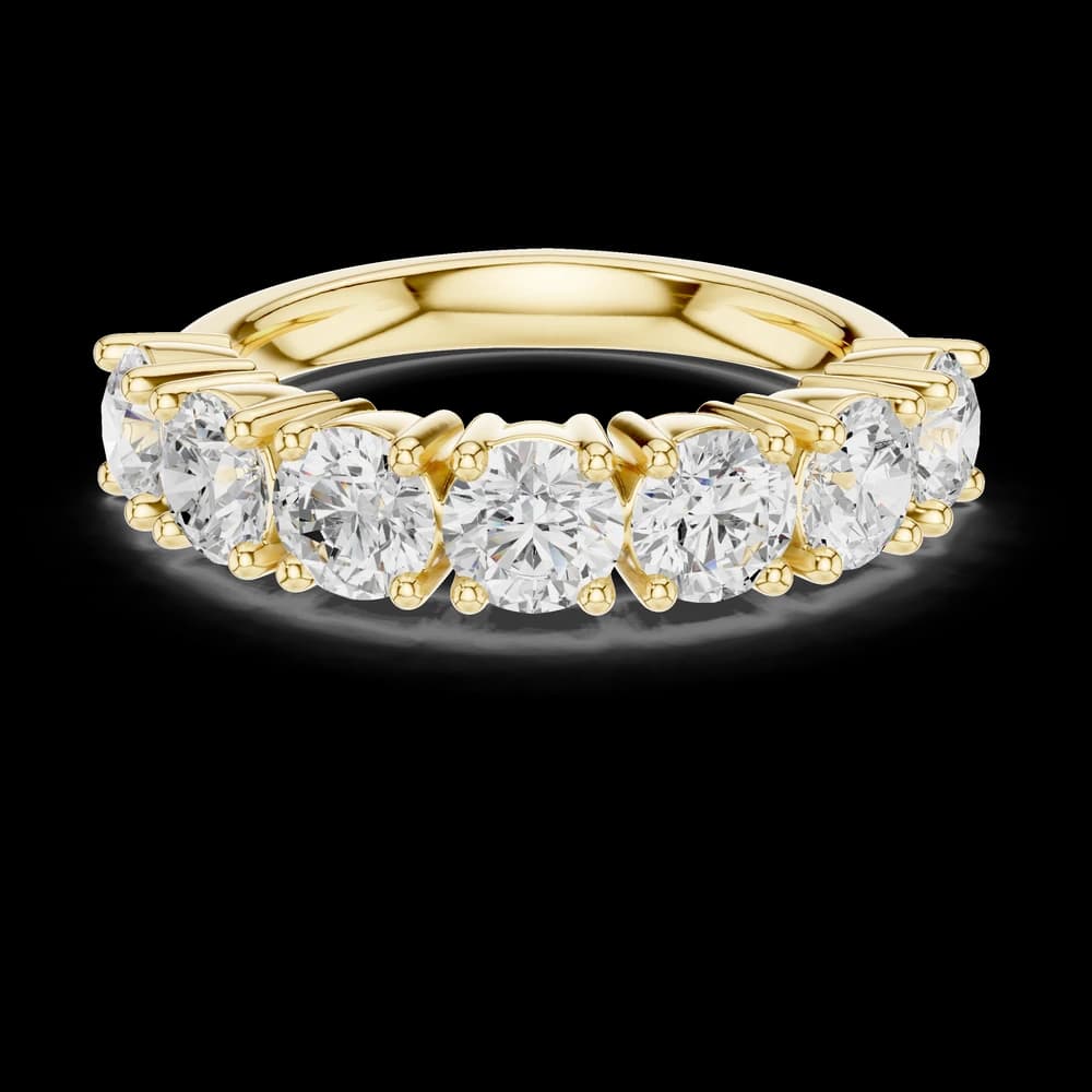 Classic Shared Prong Seven Stone Eternity Band - Image 3 Classic Shared Prong Seven Stone Eternity Band, view 3 of 6