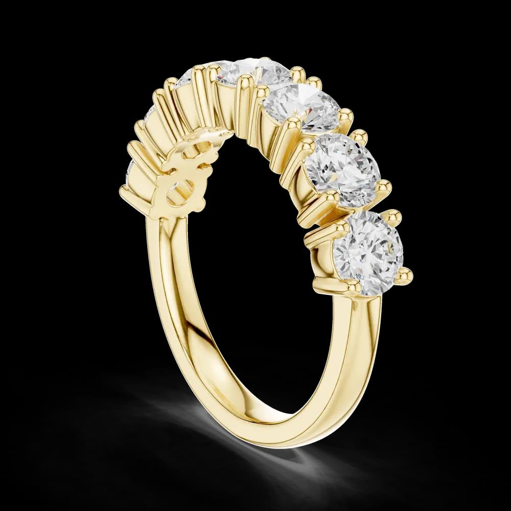 Classic Shared Prong Seven Stone Eternity Band - Image 4 Classic Shared Prong Seven Stone Eternity Band, view 4 of 6