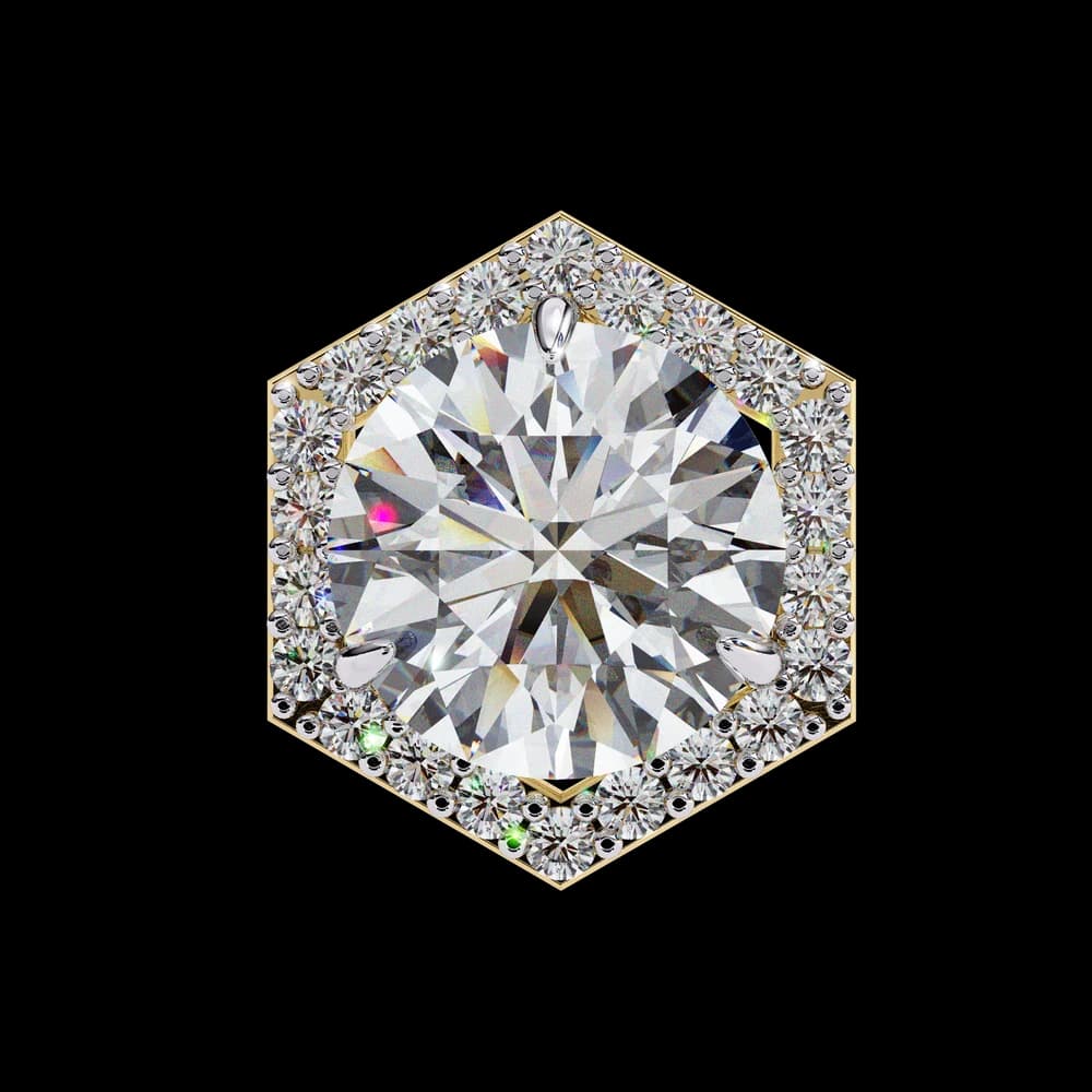 Hexagonal Halo Lab Grown Diamond Stud Earrings - Image 14 Hexagonal Halo Lab Grown Diamond Stud Earrings, view 14 of 25
