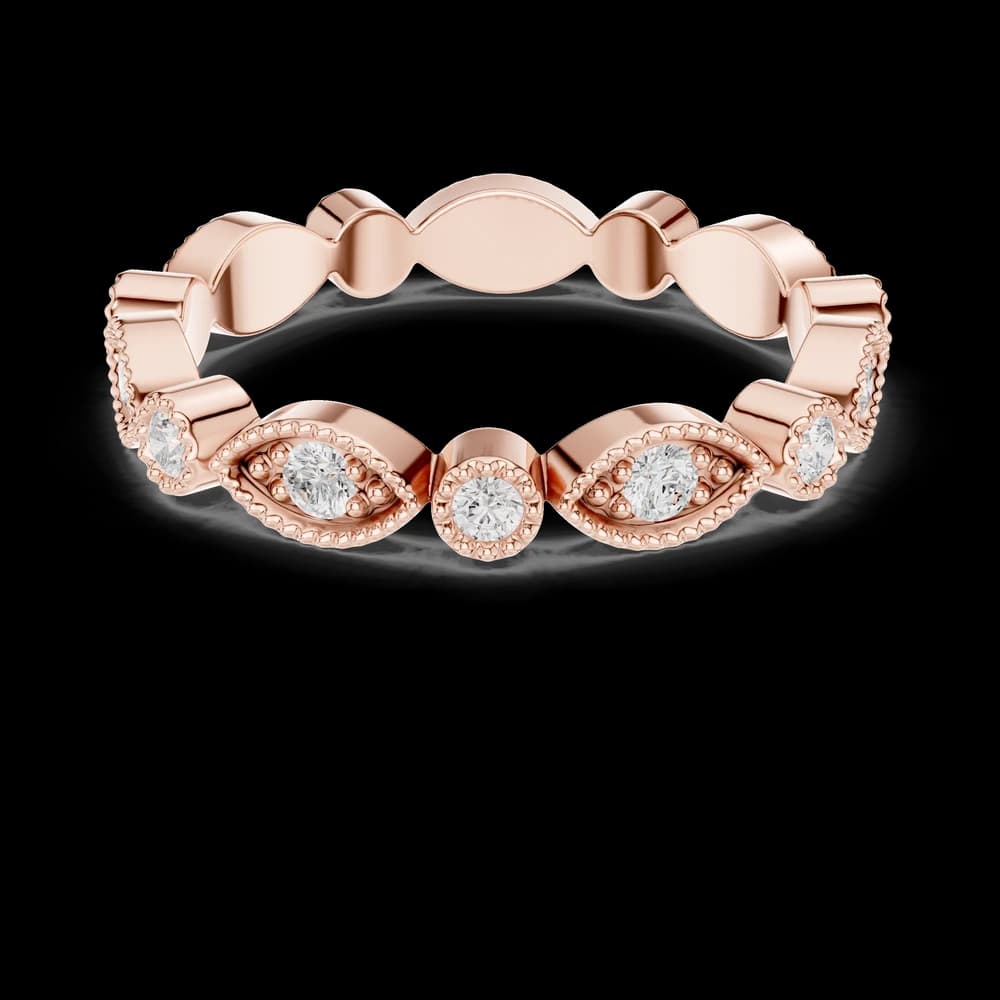 Marquise and Round Lab Grown Diamond Band - Image 1 Marquise and Round Lab Grown Diamond Band, view 1 of 6
