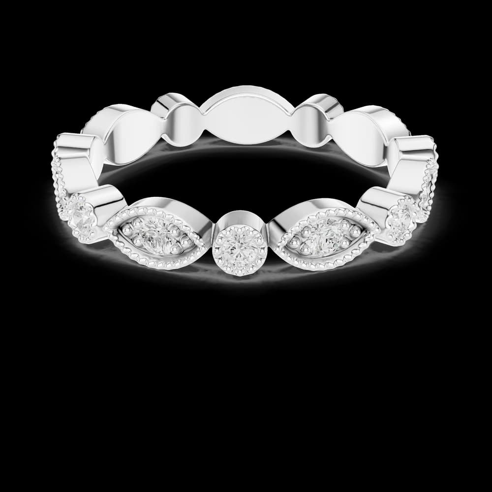 Marquise and Round Lab Grown Diamond Band - Image 2 Marquise and Round Lab Grown Diamond Band, view 2 of 6