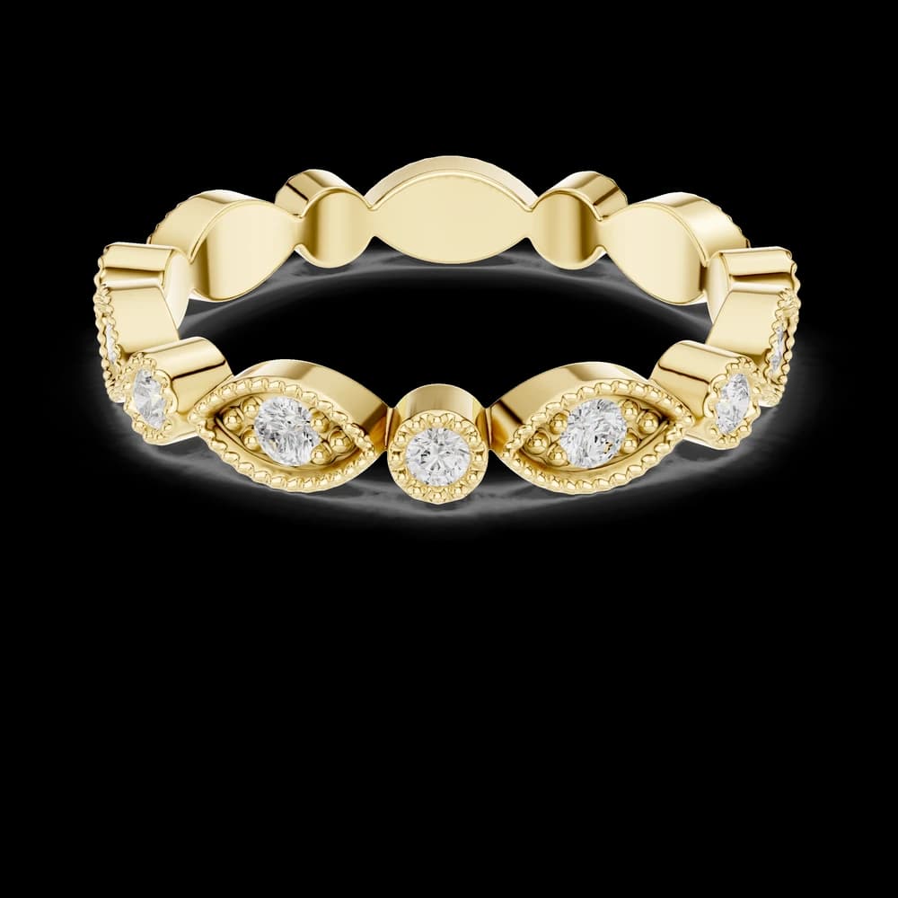 Marquise and Round Lab Grown Diamond Band - Image 3 Marquise and Round Lab Grown Diamond Band, view 3 of 6