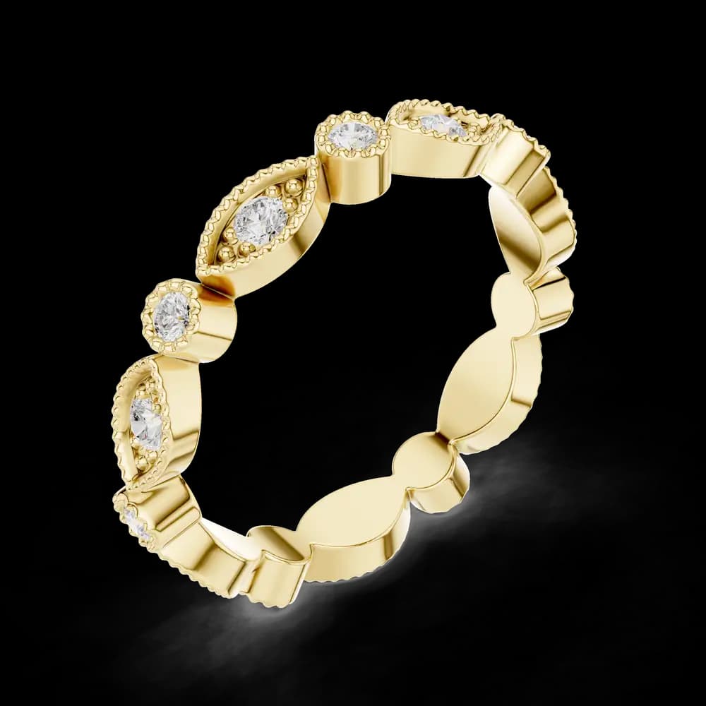 Marquise and Round Lab Grown Diamond Band - Image 5 Marquise and Round Lab Grown Diamond Band, view 5 of 6