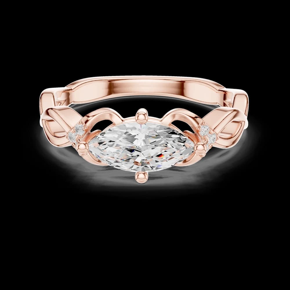 Pear East-West Setting Lab Grown Diamond Ring - Image 1 Pear East-West Setting Lab Grown Diamond Ring, view 1 of 6